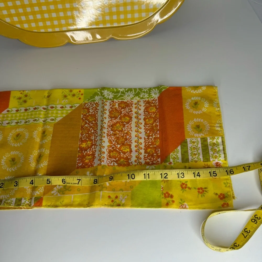 Ronaldi‎ Yellow Gingham Placemats and Patchwork Fabric Napkin 8 Place Settings